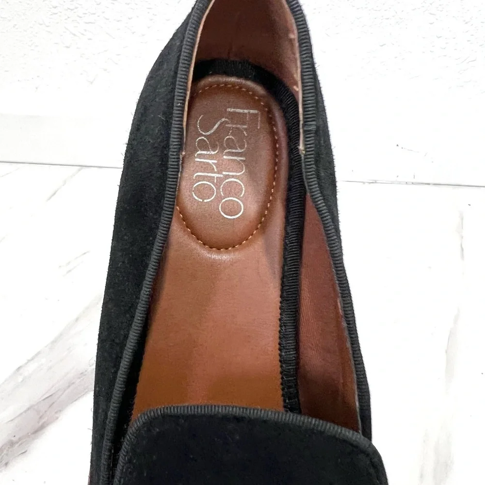 Franco Sarto Jeena Black Suede‎ Women's Loafers 7.5